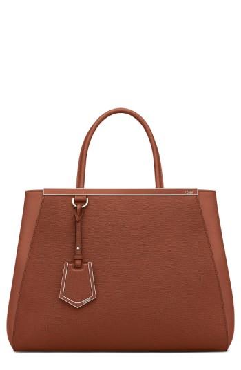 Fendi '2jours Elite' Leather Shopper - Brown