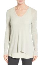 Women's Eileen Fisher Organic Linen Blend V-neck Sweater - White