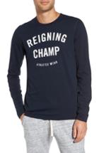 Men's Reigning Champ Gym Logo Long Sleeve T-shirt, Size - Blue
