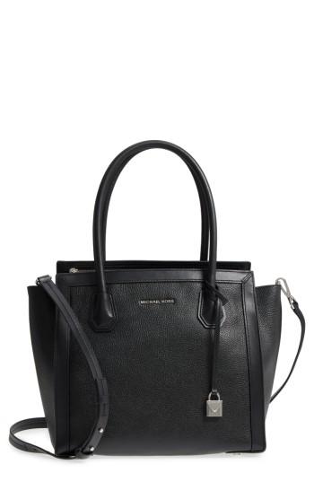 Michael Michael Kors Mercer Studio Leather Tote - Black