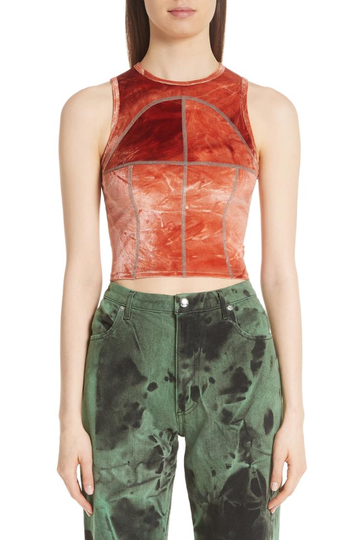 Women's Eckhaus Latta Shiny Velour Fitted Tank - Brown