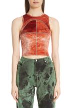 Women's Eckhaus Latta Shiny Velour Fitted Tank - Brown