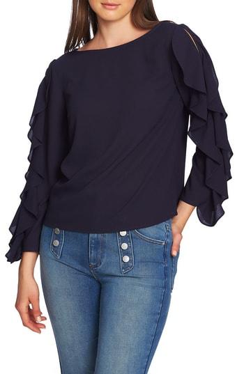 Women's 1.state Ruffle Slit Sleeve Top