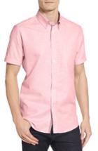 Men's Ted Baker London Sweetz Extra Trim Fit Cotton & Linen Sport Shirt (s) - Pink