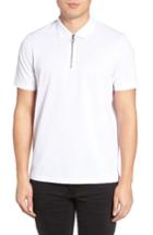 Men's Vince Trim Fit Zip Polo, Size - White