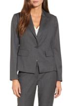 Women's Halogen Pinstripe One-button Suit Jacket - Grey
