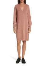 Women's Vince Deep V-neck Sweater Dress - Orange