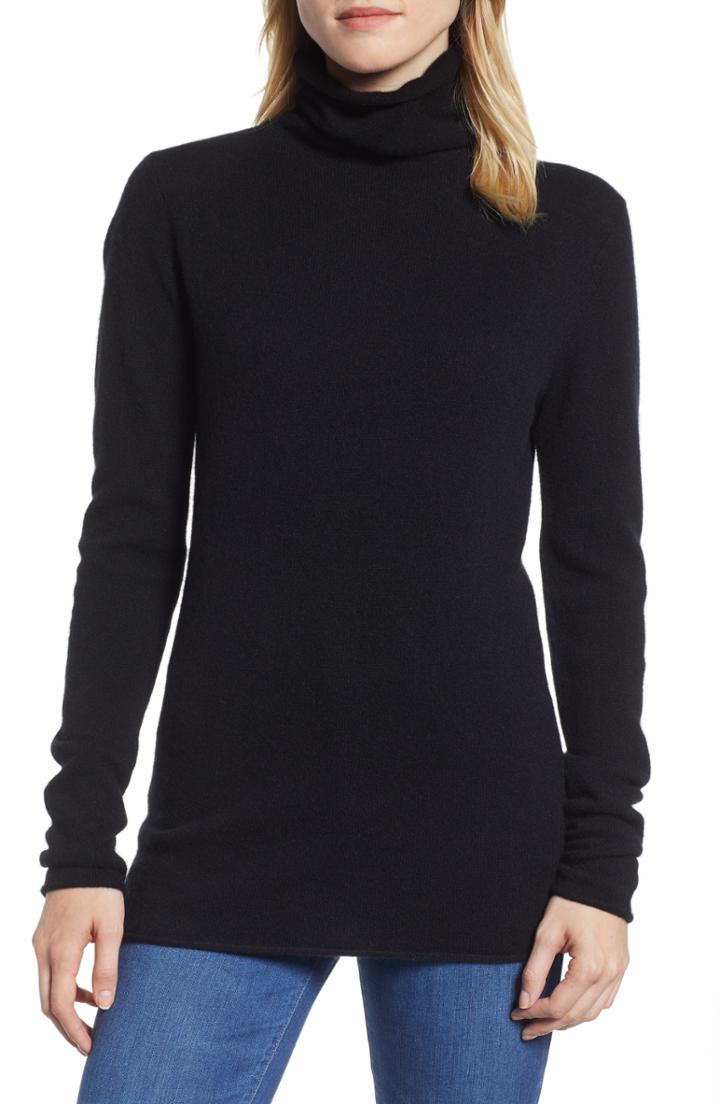 Women's Halogen Funnel Neck Cashmere Sweater - Ivory