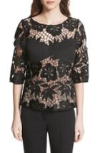 Women's Tracy Reese Mixed Media Lace Top - Black
