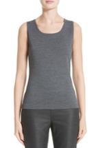 Women's St. John Collection Milano Knit Contour Shell, Size - Grey