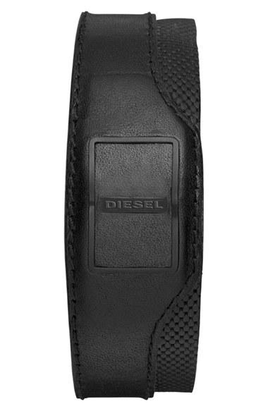 Men's Diesel Leather Cuff Activity Tracker