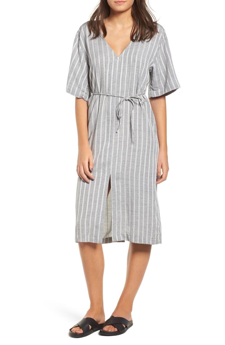 Women's Rvca Sas Stripe Dress - Grey