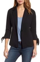 Women's Caslon Tie Sleeve Stretch Knit Blazer - Black