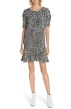 Women's Joie Angeni Leopard Print Puff Sleeve Dress - Black