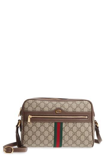 Gucci Ophidia Gg Supreme Canvas Crossbody Bag - Beige