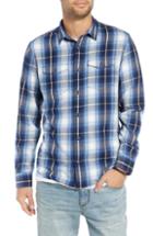 Men's Treasure & Bond Slim Fit Plaid Flap Pocket Sport Shirt, Size - Blue