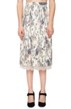 Women's Willow & Clay Print Pleated Skirt - Pink