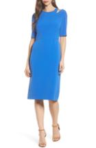 Women's Maggy London Textured Split Shoulder Sheath Dress - Blue