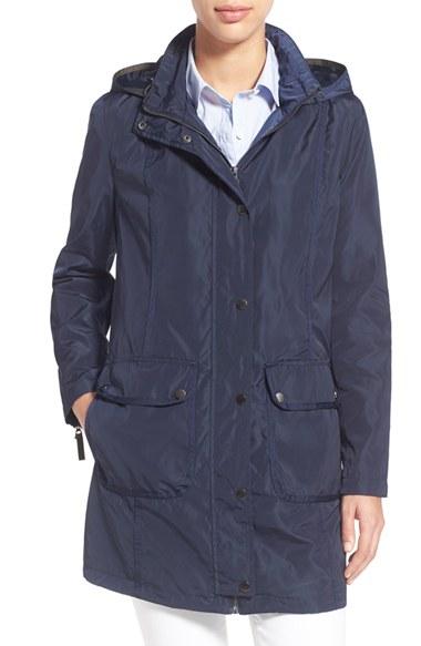 Women's Larry Levine Hooded Anorak - Blue