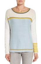 Petite Women's Caslon Button Back Sweater, Size P - Grey
