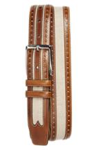 Men's Mezlan Palma Linen & Leather Belt
