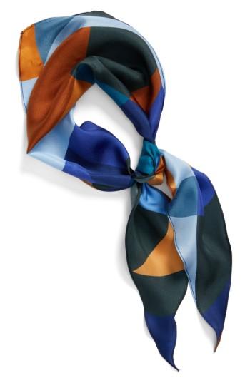 Women's Echo Modern Art Diamond Silk Scarf, Size - Blue