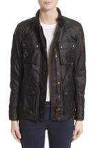 Women's Belstaff 'roadmaster' Waxed Cotton Coat Us / 36 It - Black