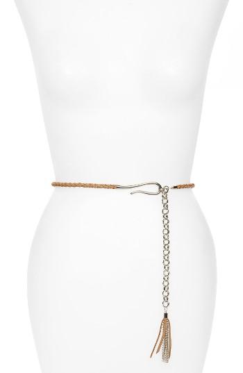 Women's Lodis Braided Tassel Belt - Taupe