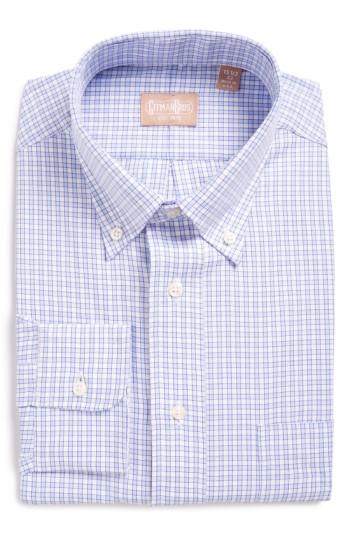 Men's Gitman Regular Fit Gingham Check Dress Shirt - 34 - Blue