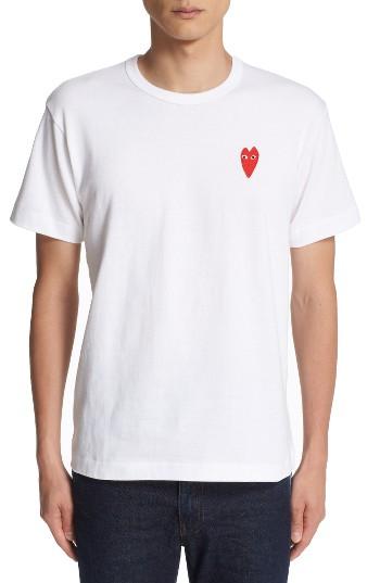 Men's Comme Des Garcons Stretch Face Heart T-shirt - White