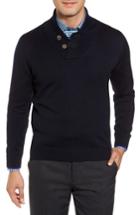 Men's David Donahue Merino Wool Shawl Collar Pullover