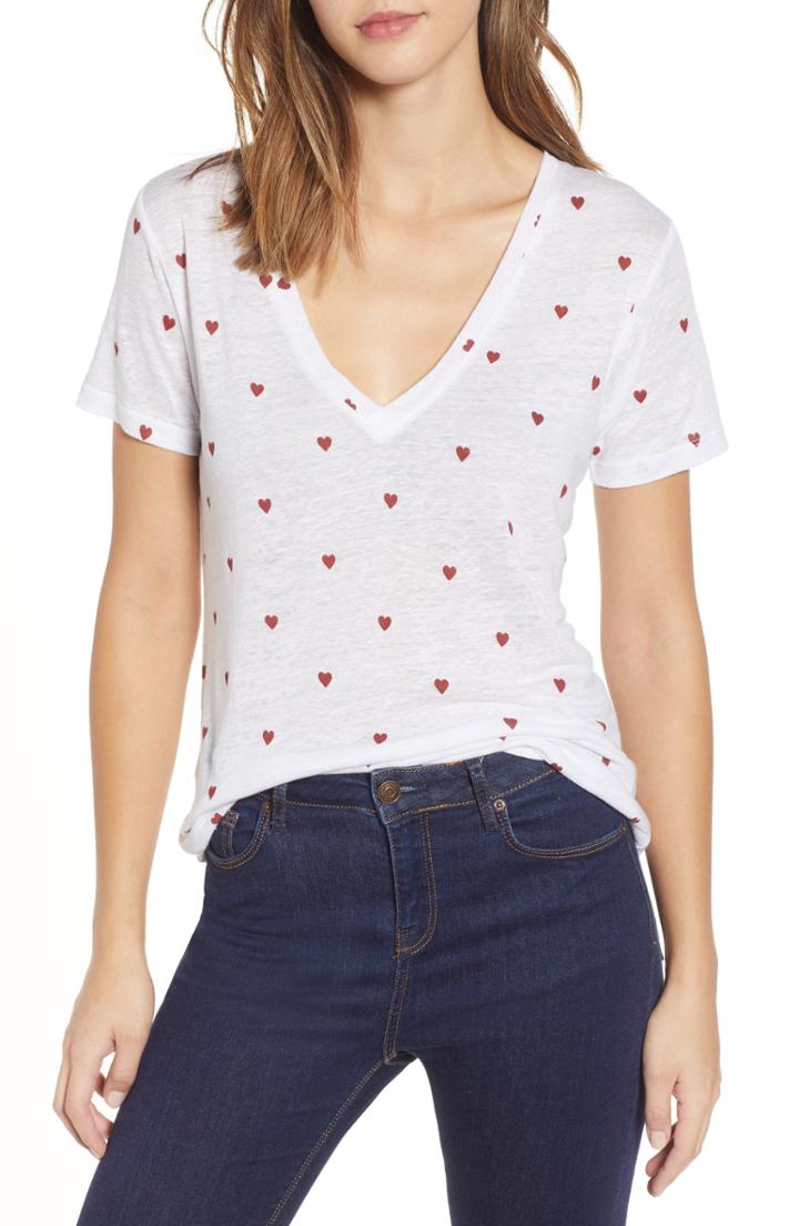 Women's Rails Cara Heart Print Tee - White
