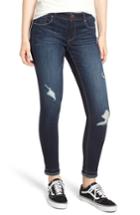 Women's 1822 Denim Frayed Double Hem Skinny Jeans - Blue