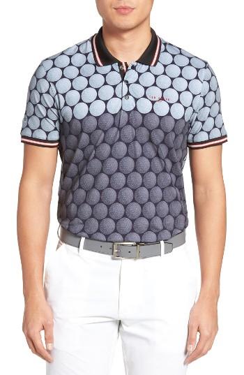 Men's Ted Baker London Birdy Print Golf Polo (m) - Grey