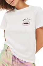 Women's Topshop Read My Lips Graphic Tee Us (fits Like 0) - White