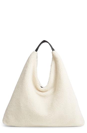 Bp. Faux Shearling Triangle Tote - Beige