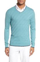 Men's Ted Baker London Armstro Tipped Golf Tee Sweater (xl) - Green