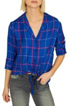 Women's Sanctuary Colton Plaid Shirt, Size - Blue