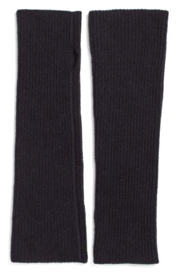 Women's Halogen Cashmere Arm Warmers, Size - Black