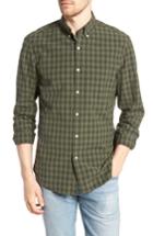 Men's J.crew Regular Fit Stretch Secret Wash Check Sport Shirt - Green