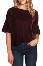 Women's Cece Flutter Sleeve Stretch Velvet Blouse, Size - Blue