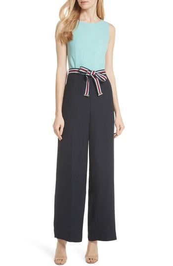 Women's Ted Baker London Colorblock Jumpsuit - Blue/green