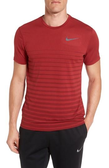 Men's Nike Mesh Running T-shirt - Red