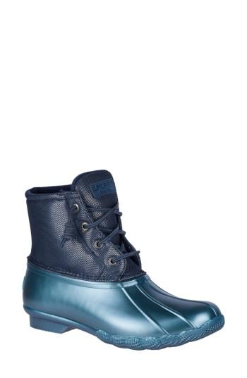 Women's Sperry 'saltwater' Waterproof Rain Boot M - Blue