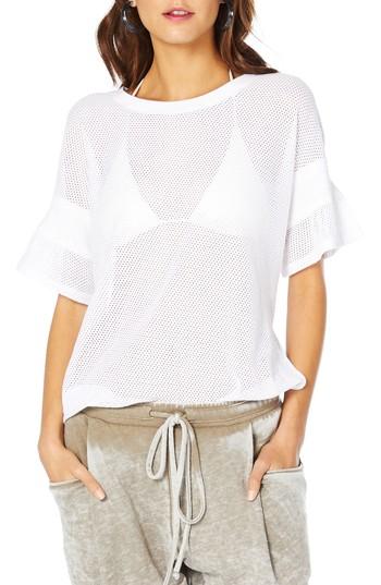 Women's Michael Stars Mesh Tee, Size - White