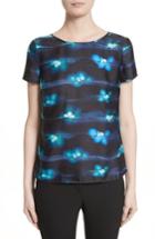 Women's Armani Collezioni Electric Floral Print Tee Us / 38 It - Blue