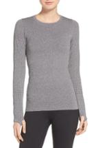Women's Alo 'exhale' Seamless Mesh Detail Crewneck Top - Grey