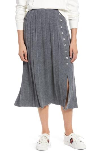 Women's 1901 Pleated Sweater Skirt - Grey