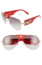 Men's Versace 62mm Aviator Sunglasses - Gold/ Red