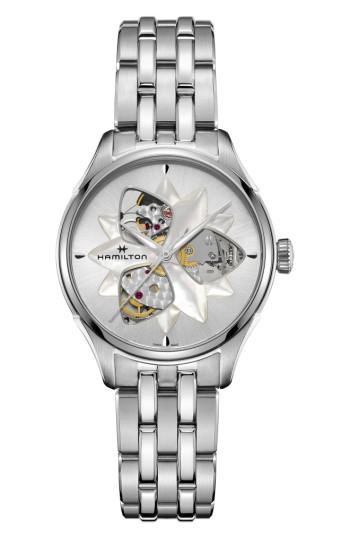 Women's Hamilton Jazzmaster Viewmatic Open Heart Bracelet Watch, 34mm